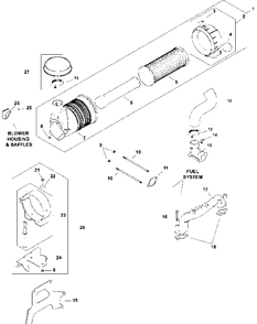 Kohler Cv730-0055 Air Intake And Filtration Diagram and Parts List for M48-KH 53AH8CT2050-25HP Cub Cadet Lawn Tractor
